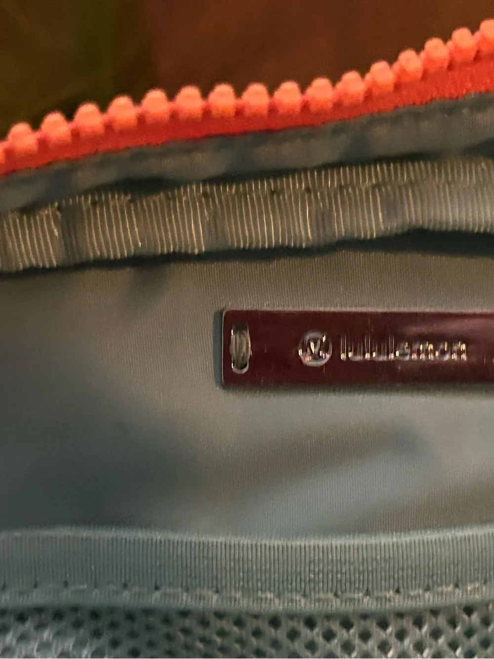 Lululemon Mint Green Crossbody Bag with Coral Trim